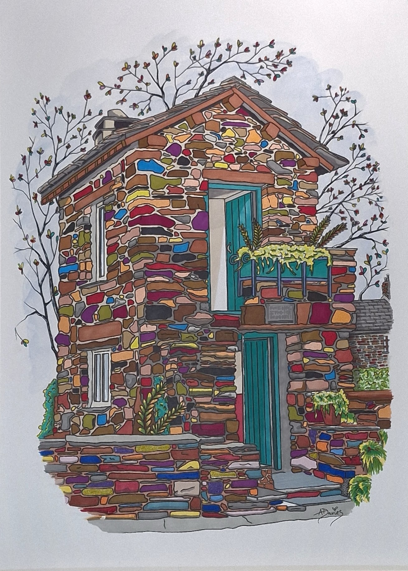 Colour building portrait by Angela Davies