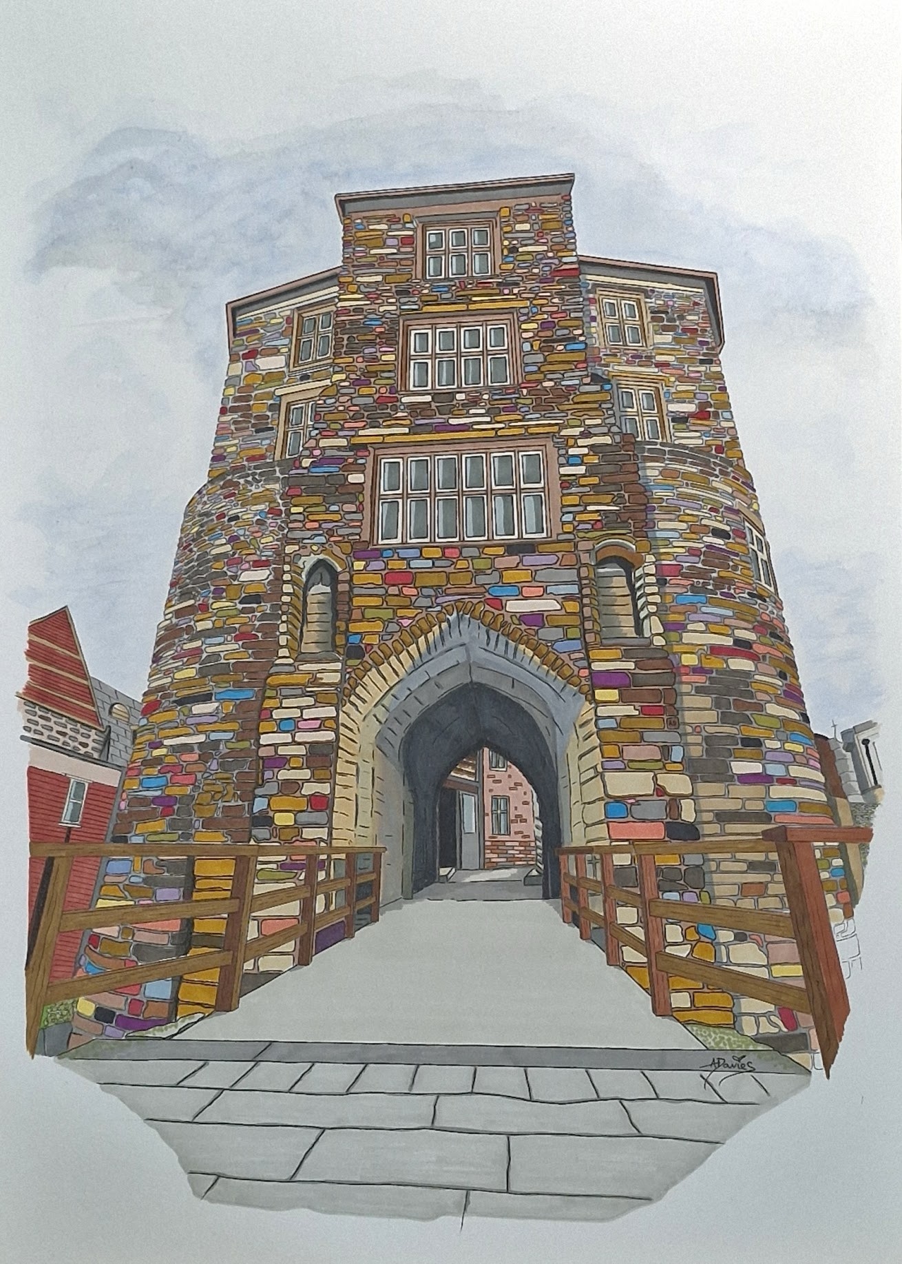 Architectural building portrait by Angela Davies