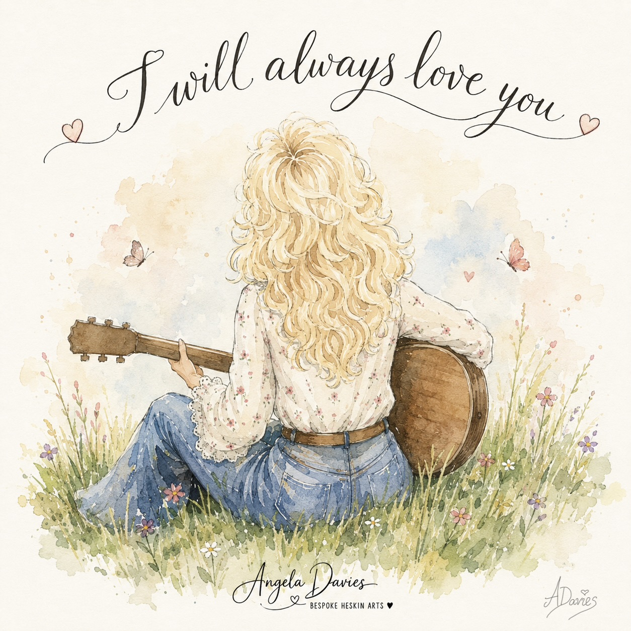 Tribute to Dolly Parton original artwork by Angela Davies