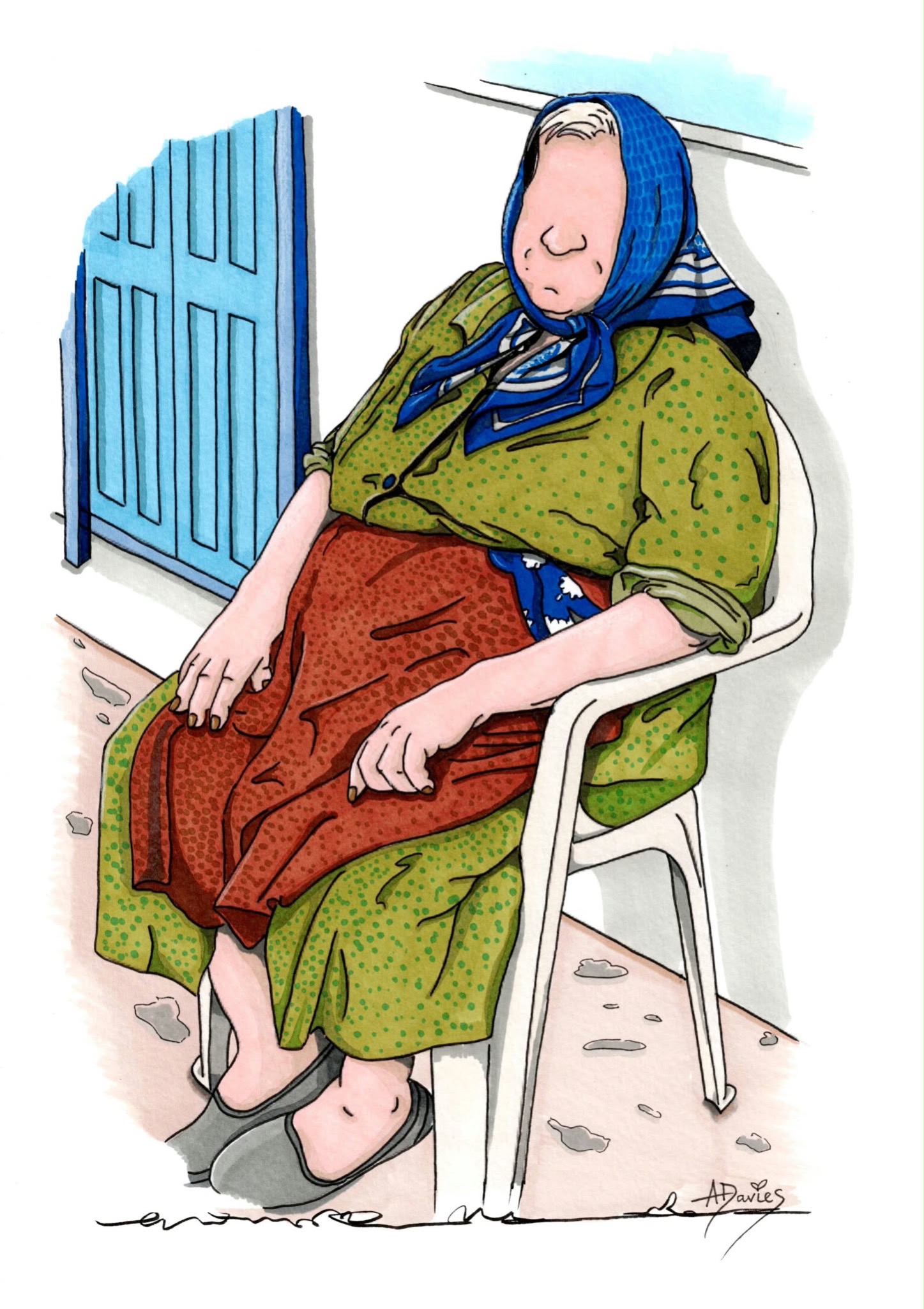 Original character illustration by Angela Davies